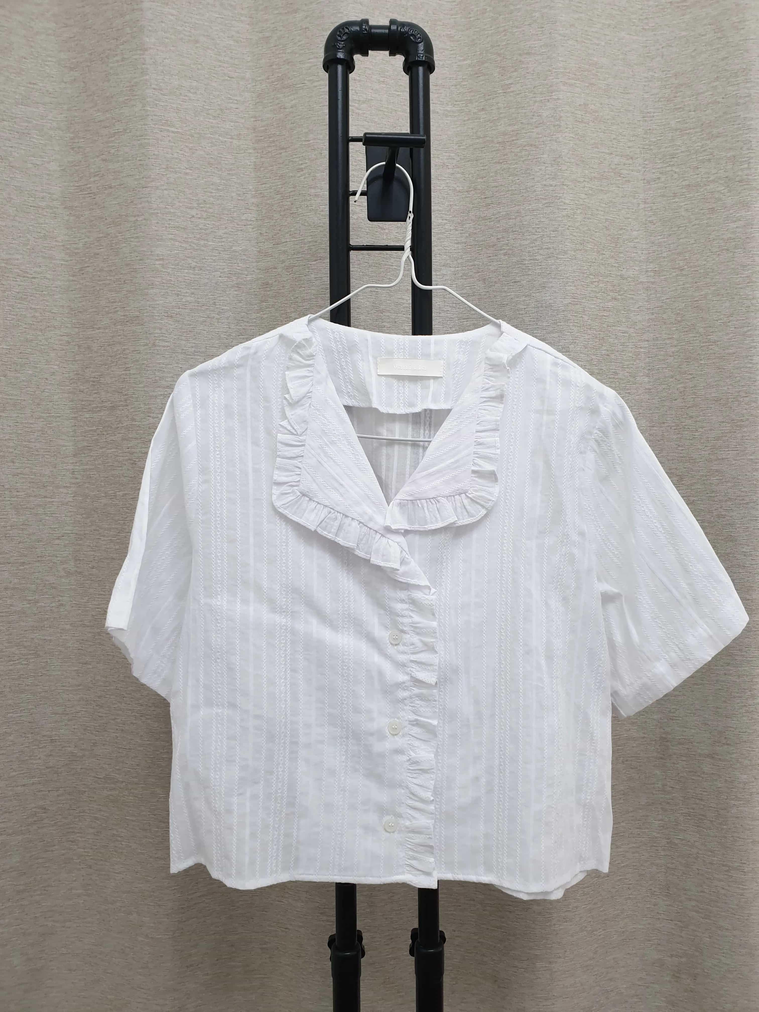 Ruffled Cotton Crop Top